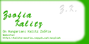 zsofia kalitz business card